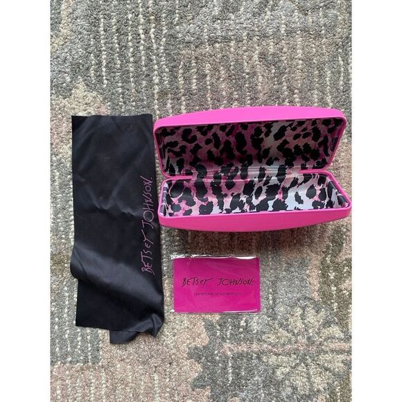 Betsy Johnson Hot Pink Shiny Glasses Case